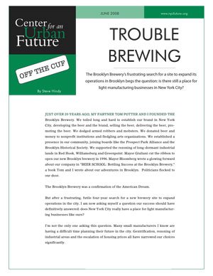 Trouble Brewing Center For An Urban Future Cuf